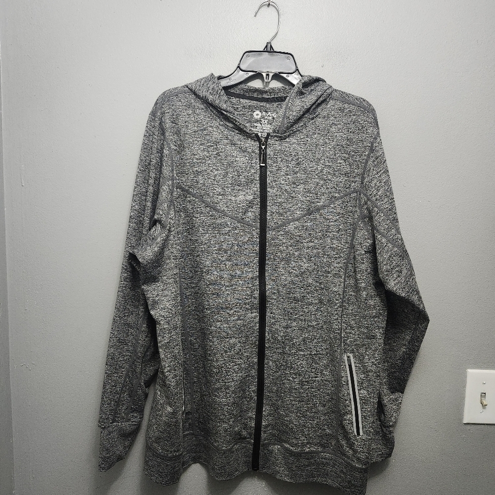 R.A.G plus women's full zipper athletic hooded jacket size 3X heather gr…